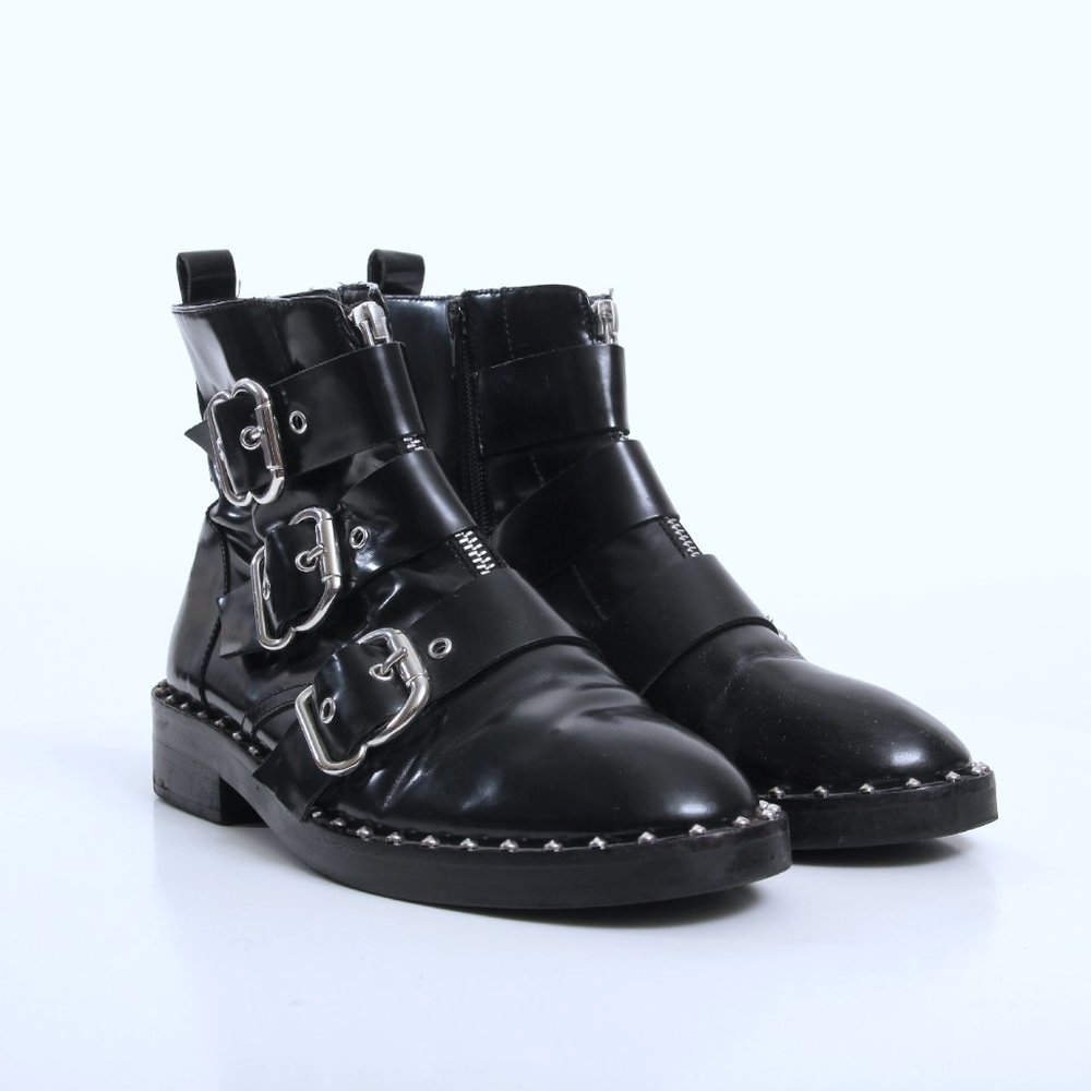 Asos Raid Jack Studded Buckle Ankle Boots - Picture 2 of 16